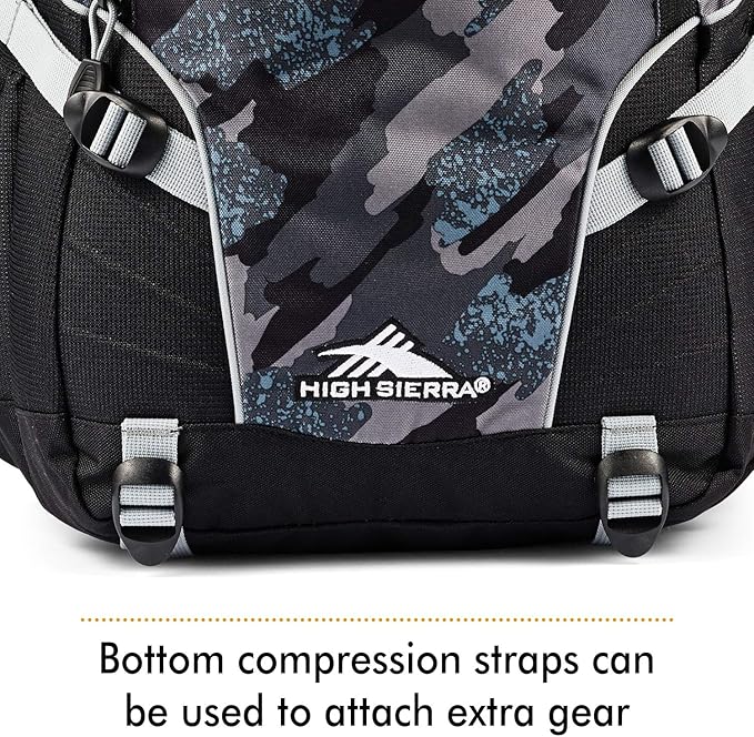 High Sierra Loop Backpack, Travel, or Work Bookbag with tablet sleeve, One Size, Graffiti/Black/Ash