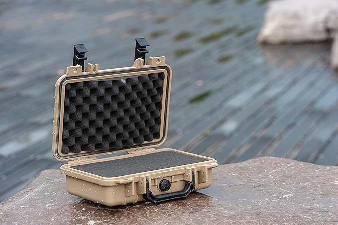 MEIJIA Portable All Weather Waterproof Protective Hard Case, Small Camera Case,Dry Case with Customizable Foam,Fit Use of Drones, Camera,Equipments, 11.65 ”x8.35”x3.78”