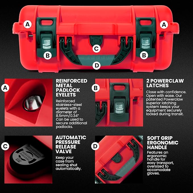 NANUK 920 Pro Photo Kit – Waterproof Travel Camera Hard Case with Padded Dividers & Lid Organizer, 16.7” x 13.4” x 6.8”, Dustproof & Impact-Resistant, Airline Carry-On Approved – Red