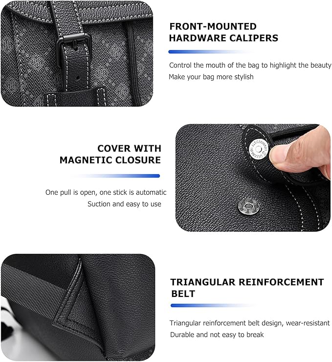 KingTo Laptop Backpack for Men Luxury Anti-Theft Travel Backpack Casual Business Waterproofing Computer Bag (woven black)