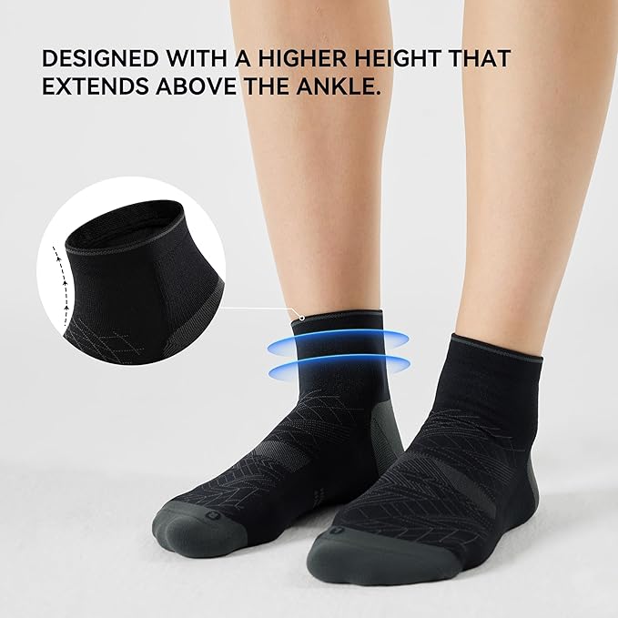 CS CELERSPORT 2/5 Pairs Ankle Compression Socks for Men and Women Running Athletic Socks