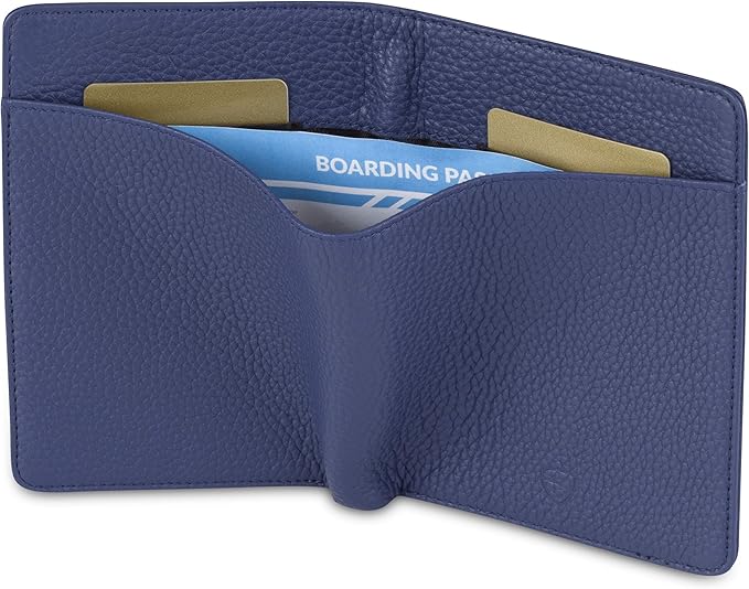 Vaultskin Leather Passport Holder, Slim RFID Blocking Travel Wallet for Men and Women, Fits Passport, Credit Cards, ID, Cash, Passport Cover Ideal Travel Accessories with Gift Box (Kensington)