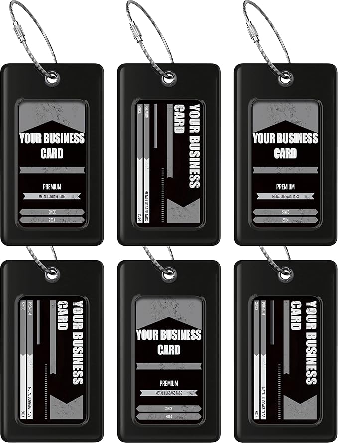 Luggage Tags Business Card Holder by TUFFTAAG - Durable Travel ID Bag Tag, Secure & Flexible, Perfect for Suitcases, Backpacks, and Carry-Ons, Easy Identification
