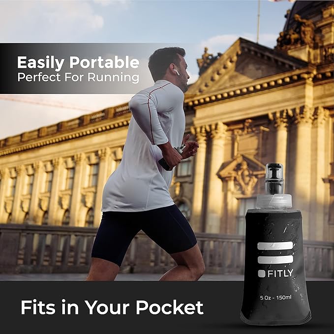 Soft Flask - Shrink As You Drink Soft Water Bottle for Hydration Pack - Folding Water Bottle Ideal for Running, Hiking, Cycling, Climbing & Rigorous Activity