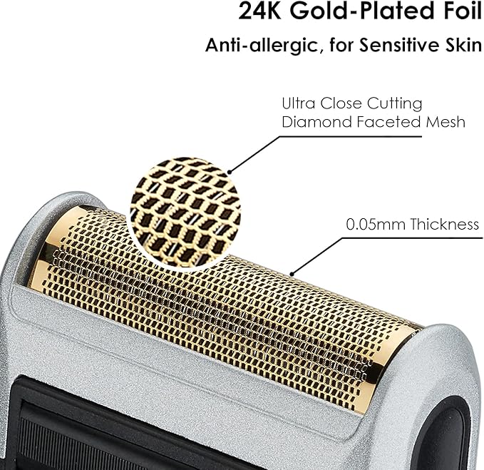 Retro Electric Razors for Men with Beard Trimmer, Rechargeable Mens Gold Foil Shavers, Strong Power (Sliver)