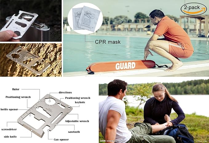 Compact First Aid Kit (228pcs) Designed for Family Emergency Care. Waterproof EVA Case and Bag is Ideal for The Car, Home, Boat, School, Camping, Hiking, Office, Sports. Protect Your Loved Ones. Red