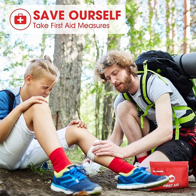 Small Travel First Aid Kit - 87 Piece Clean, Treat and Protect Most Injuries,Ready for Emergency at Home, Outdoors, Car, Camping, Workplace, Hiking.