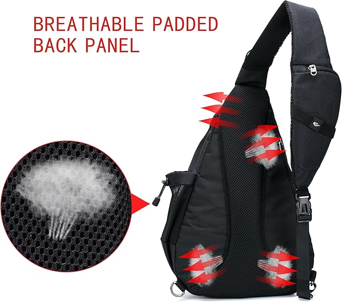 Water-Proof Sling bag/Crossbody Backpack/Shoulder Bag with USB Charging Port for Travel, Hiking, Cycling, Camping