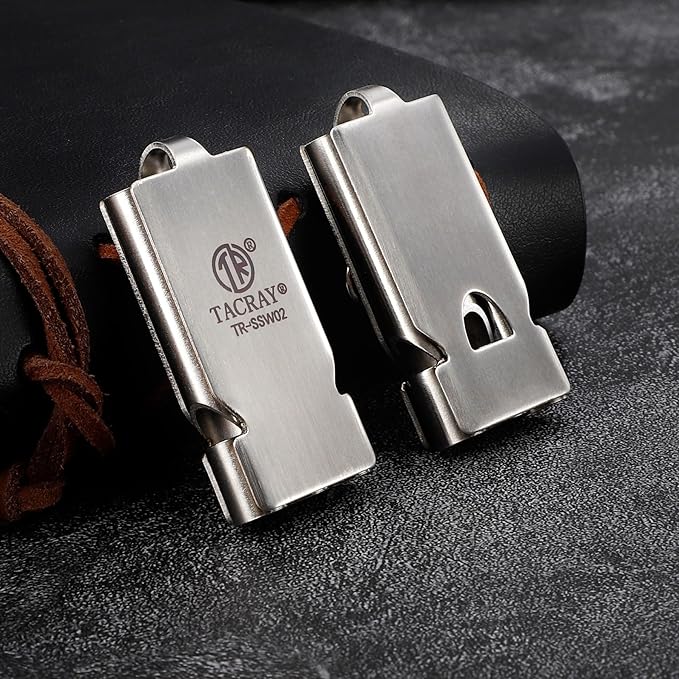 TACRAY Emergency Whistles Lifeguard Safety Whistle with Neck Chain and Keychain for Outdoor Camping Hiking