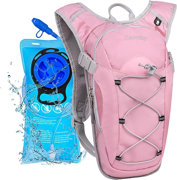 Zavothy Hydration Backpack with 2L Hydration Bladder Water Backpack for Hiking Hydration Pack for Running Cycling Hiking