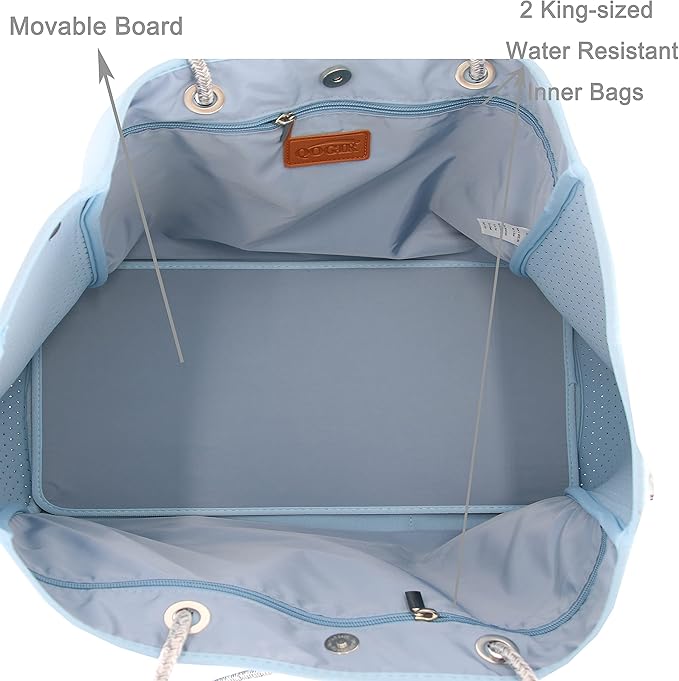 QOGiR Neoprene Multipurpose Beach Bag Tote with Inner Zipper Pocket … … … …