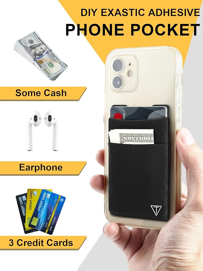 Slim RFID Blocking Wallets,Pop Up Minimalist Card Holder for Men & Women Metal Thin Front Pocket Wallet Credit Card Holder with Elastic Coin Pocket,6-12 Card Capacity,Black