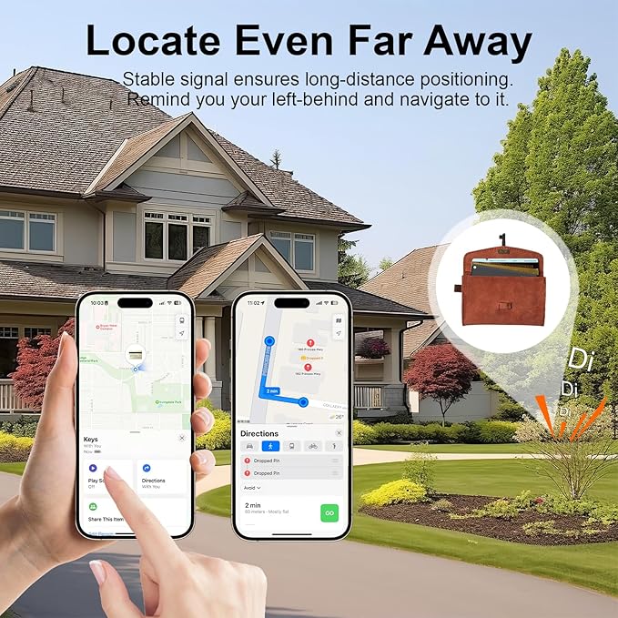 Wallet Tracker Card for Find My (iOS Only), Slim Wallet Finder, Smart Bluetooth Tracker Tag, Tracking Device Item Locator for Wallets Kids Keys Luggage Passport Backpacks Laptop and More