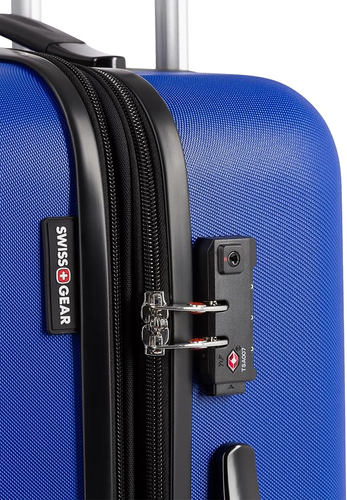 SwissGear 7366 Hardside Expandable Luggage with Spinner Wheels, Cobalt, Checked-Medium 23-Inch