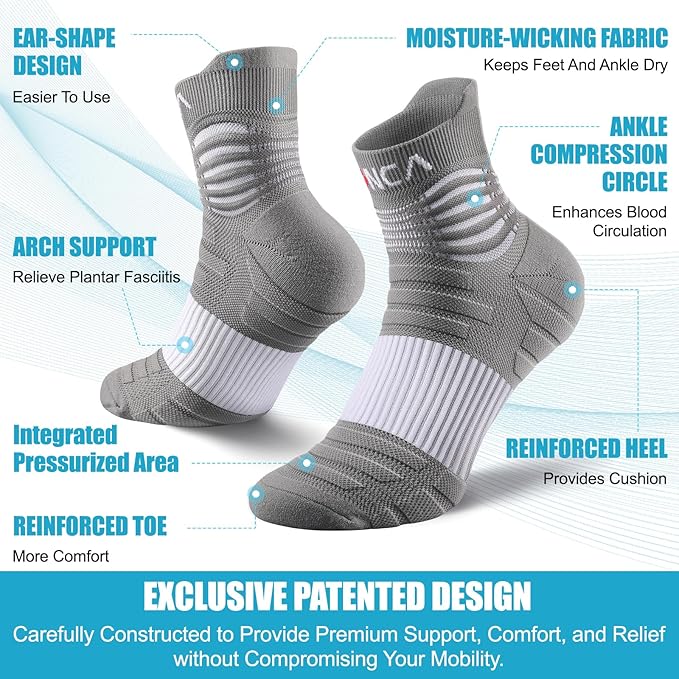 NEENCA Medical Compression Socks for Women & Men Circulation—2 Pairs, Ankle Compression Stockings for Pain Relief, Plantar Fasciitis, Swelling, Running, Nurses, Travel, Pregnancy, Flying. 20-30 mmHg