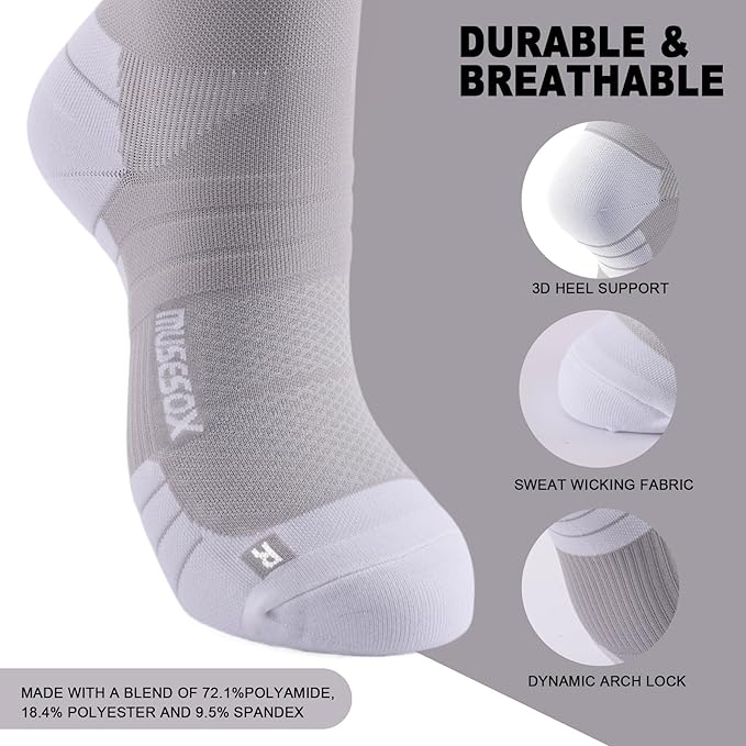 Compression Socks for Women and Men,Knee High 15-20mmHg Graduated Circulation(3 Pairs) for Nurses,Pregnant,Travel