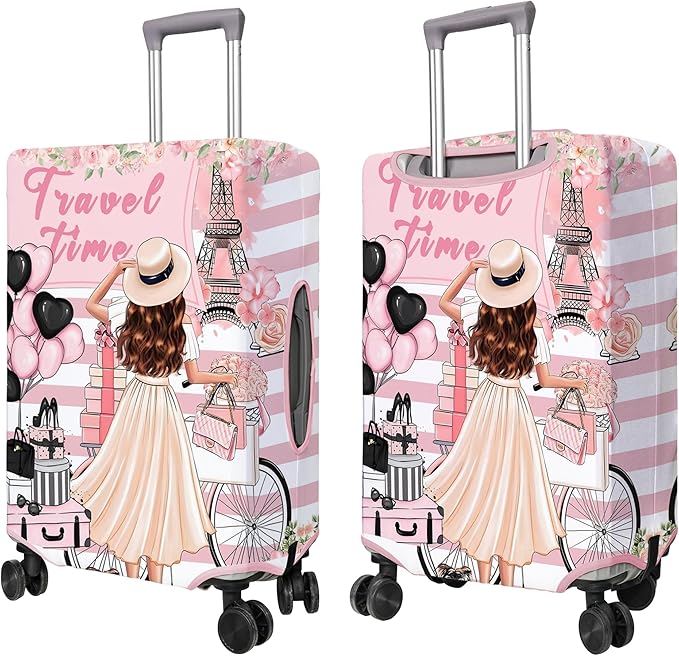 Travel Luggage Cover Suitcase Protector Fits 18-32 Inch Wheel Covers PatternedTravel Related Items Flower Luggage Protector Elastic M