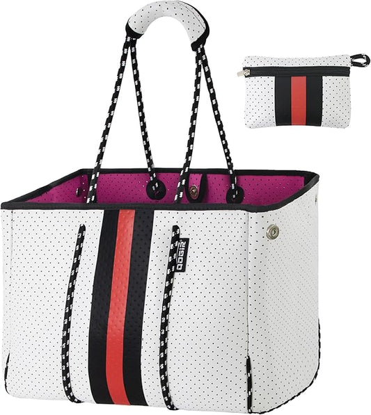 QOGiR Neoprene Multipurpose Beach Bag Tote with Inner Zipper Pocket … … … …