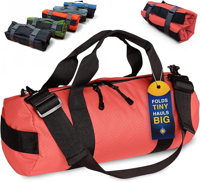 North Star Sports Foldable Duffle Bag for Travel, Gym & Outdoor Camping | Tough and Packable Sport Equipment Bag & Gear Organizer | Heavy Duty Large Duffel Bags for Traveling