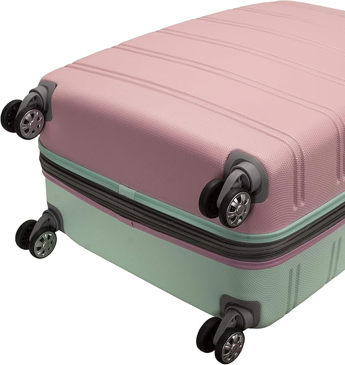 Rockland Melbourne Hardside Expandable Luggage with Spinner Wheels, Mint, 2 Piece (20/28)