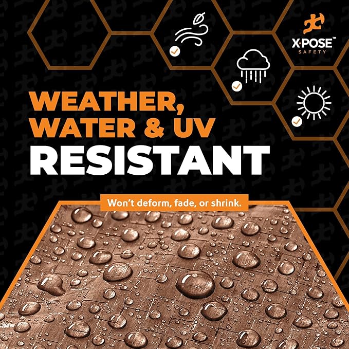 Multipurpose Protective Cover Brown Poly Tarp 10' x 20' - Durable, Water Resistant, Weather Resistant - 5 Mil Thick Polyethylene - by Xpose Safety
