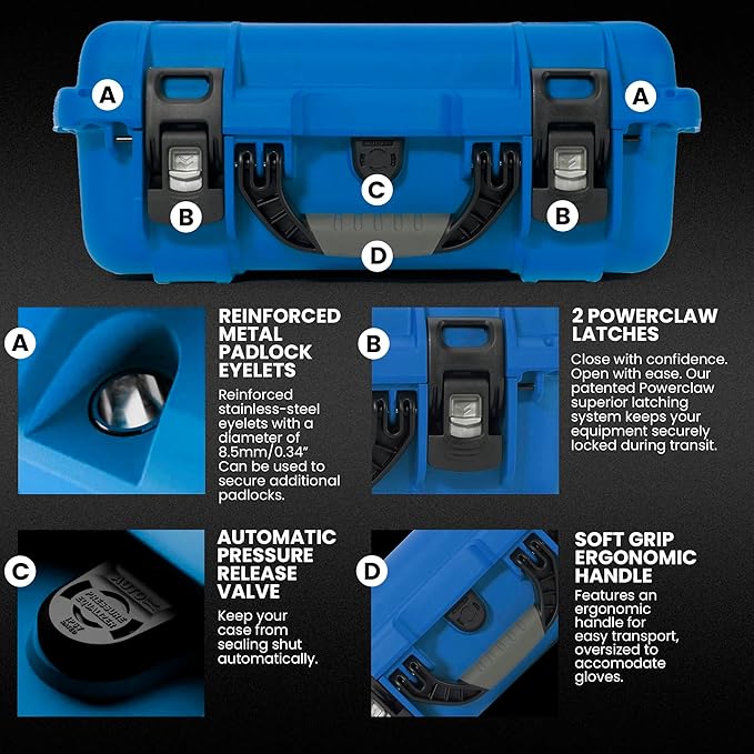NANUK 920 Pro Photo Kit – Waterproof Travel Camera Hard Case with Padded Dividers & Lid Organizer, 16.7” x 13.4” x 6.8”, Dustproof & Impact-Resistant, Airline Carry-On Approved – Blue