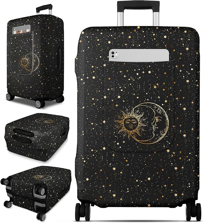 Slohif Luggage Cover for Suitcase Tsa Approved Protector - Luggage Sleeve Large Suit Case Cover Travel Stretch Baggage Case Protective Washable Fit 31-32 Inch Sun XL