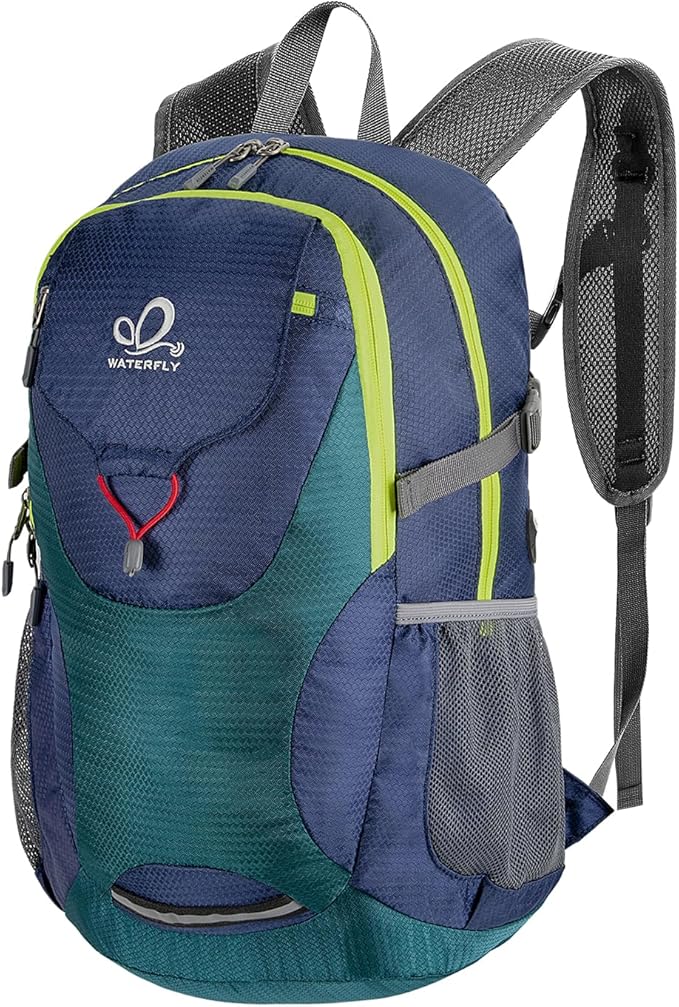 WATERFLY Lightweight Packable Hiking Backpack: 30L Foldable Travel Daypack Ultralight Camping Day Pack for Woman Man