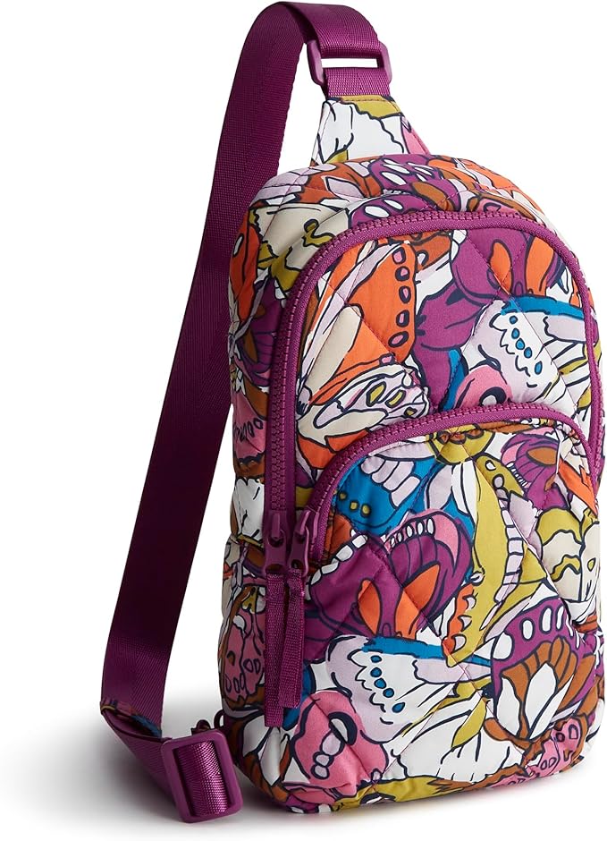 Vera Bradley Women's Lorman Sling Backpack-Featherweight Bag, Flutter, One Size