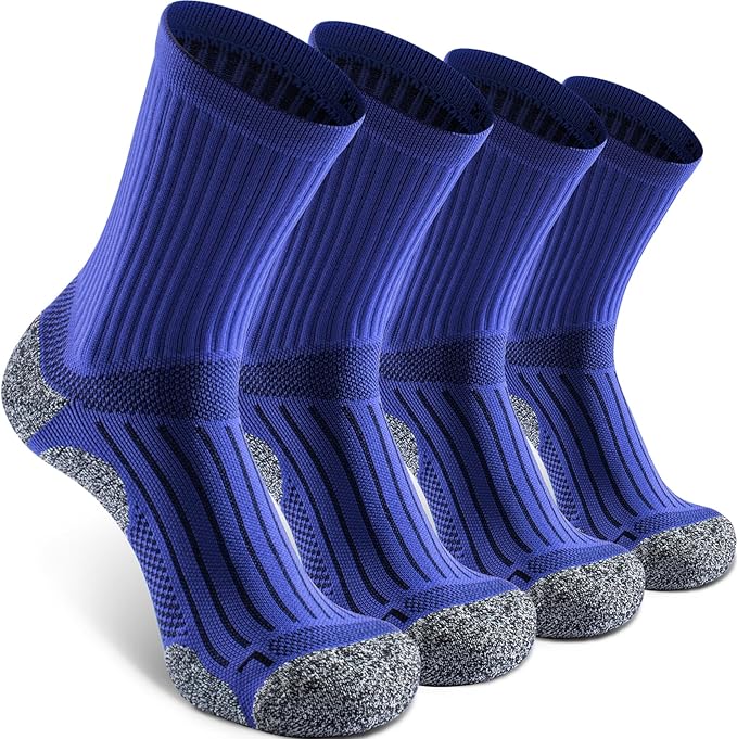 Elite Cushioned Compression Mid-crew Socks 4-Pack for Youth Women Men