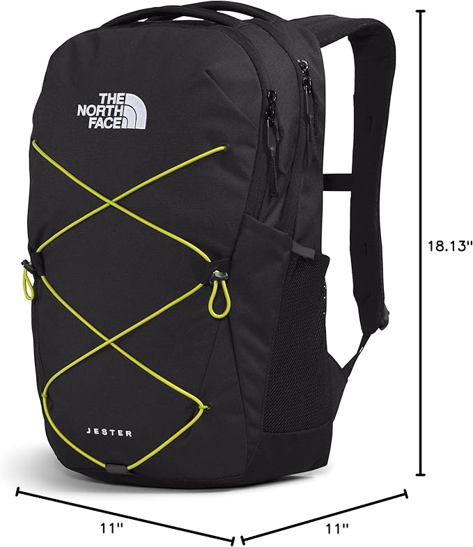 The North Face Jester Everyday Laptop Backpack, TNF Black Light Heather/Sulphur Spring Green, One Size