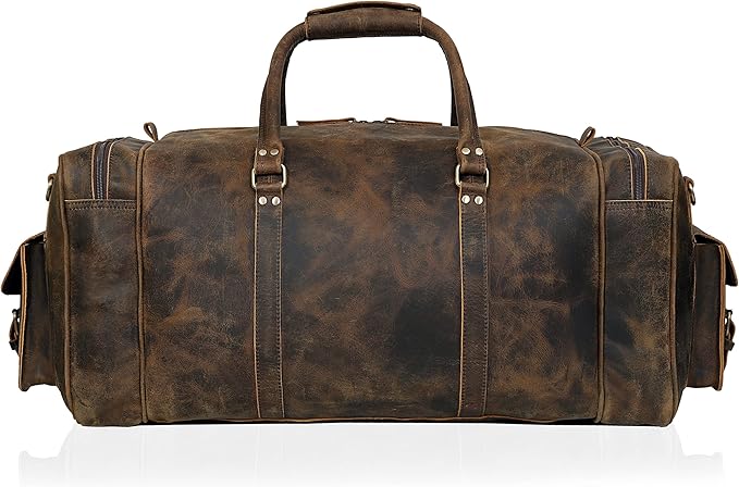 Large duffel bags for men holdall leather travel bag overnight gym sports weekend bag