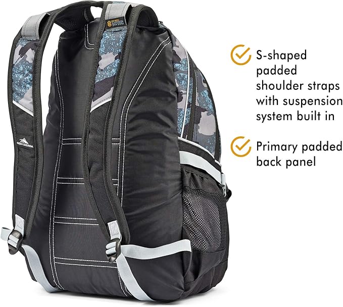 High Sierra Loop Backpack, Travel, or Work Bookbag with tablet sleeve, One Size, Graffiti/Black/Ash