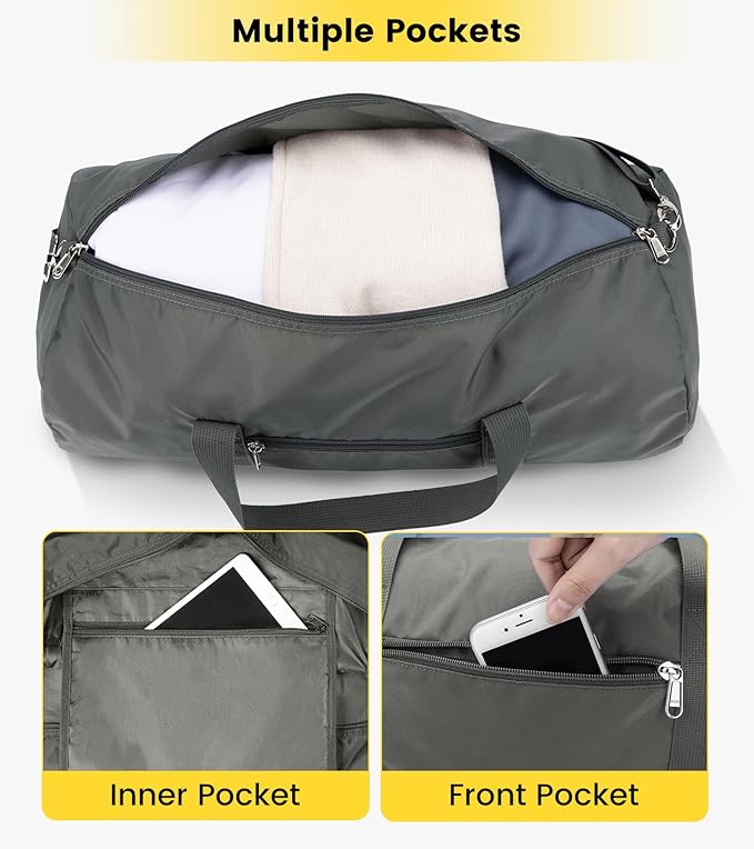 Vorspack Duffel Bag 20-24-28 Inches Foldable Gym Bag for Men Women Duffle Bag Lightweight with Inner Pocket for Travel Sports