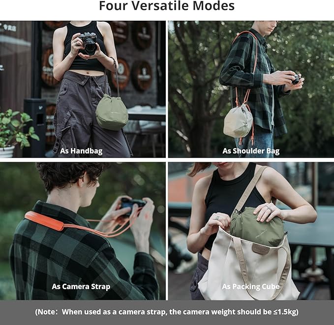 PGYTECH OneGo Drawstring Small Camera Bag, Soft Cute Camera Pouch Handbag compatible with Mirrorless Cameras/Nikon/Canon/Sony/Fuji Camera Case