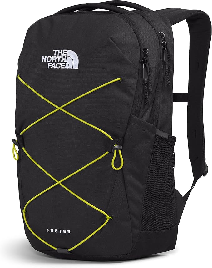 The North Face Jester Everyday Laptop Backpack, TNF Black Light Heather/Sulphur Spring Green, One Size