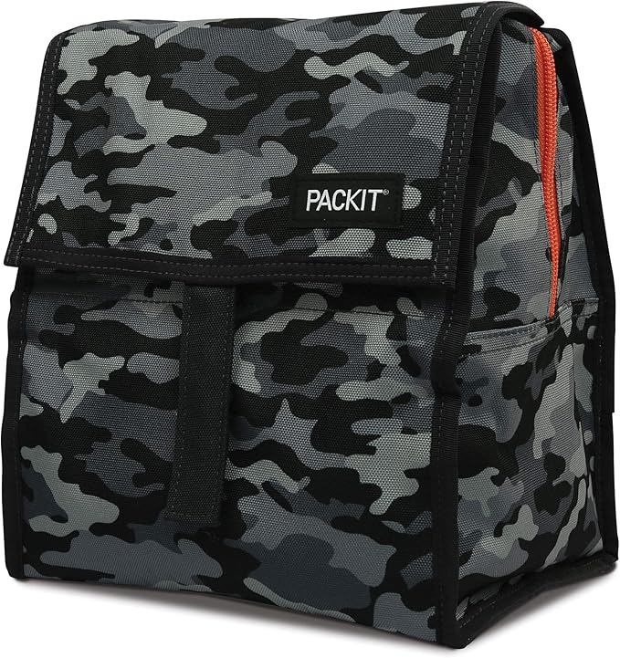 Freezable Lunch Bag, Charcoal Camo