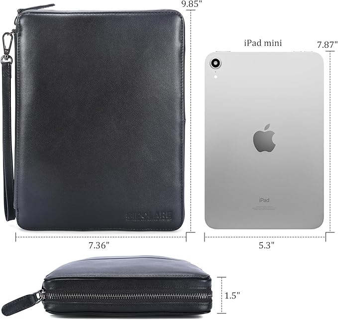 Polare Full Grain Leather Travel Cable Organizer Case Electronics Accessories Carry Bag with YKK Zippers Tech Storage Bag for Cables, Power Bank, USB, SD Card, Travel Essentials