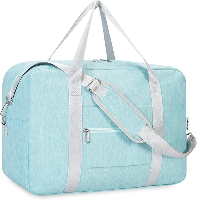 For Spirit Airlines Personal Item Bag 18x14x8 Foldable Travel Duffel Bag Underseat Carry on Luggage for Women (Mint Green)