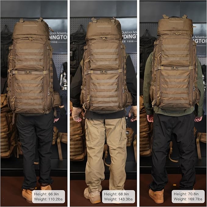Mardingtop 75L Molle Hiking Internal Frame Backpacks with Rain Cover for Camping,Backpacking,Travelling