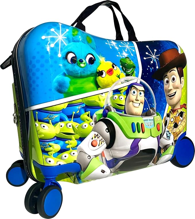 Fast Forward Ride-On 18" Suitcase For Kids/Tow-Along Toddler Carry-On Luggage With Wheels (Toy Story)