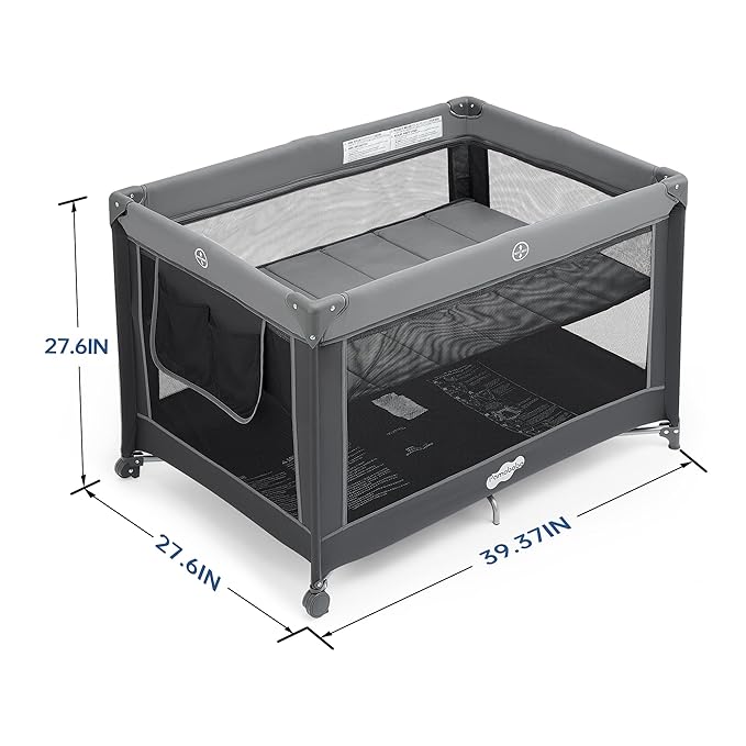Pamo Babe Portable Playpen Foldable Playard Portable Crib for Baby and Toddlers