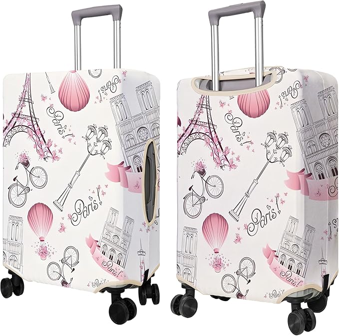 Travel Luggage Cover Suitcase Protector Fits 18-32 Inch Wheel Covers PatternedTravel Related Items Flower Luggage Protector Elastic M