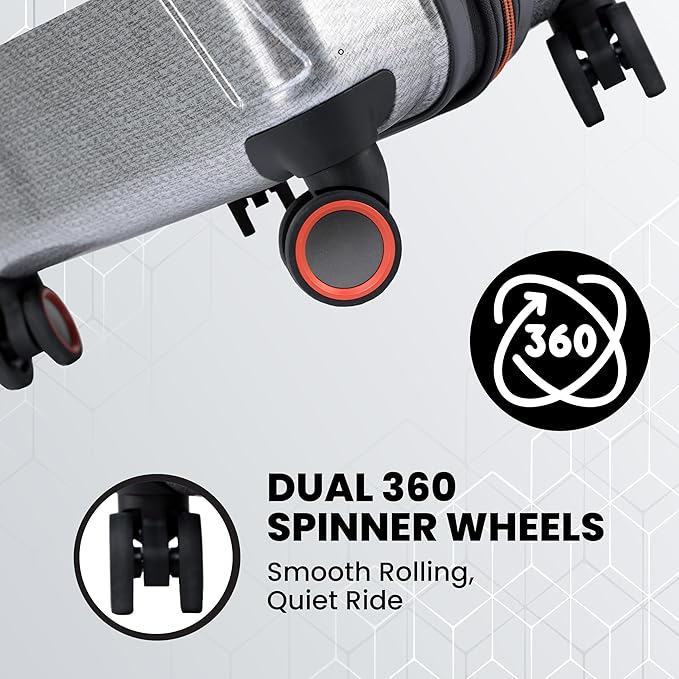 Spyder Traverse 29 Inch Large Expandable Hardside Upright Suitcase with 360° Spinner Wheels, TSA Approved Lock, Silver