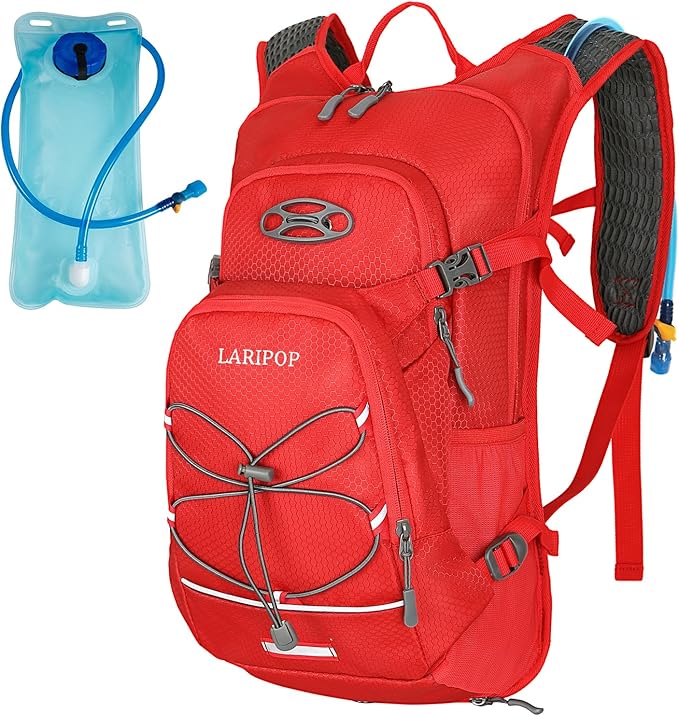 LARIPOP Hydration Backpack, 18L Hiking Backpack with 2L Water Bladder, Lightweight Water Pack for Cycling, Hiking, Biking