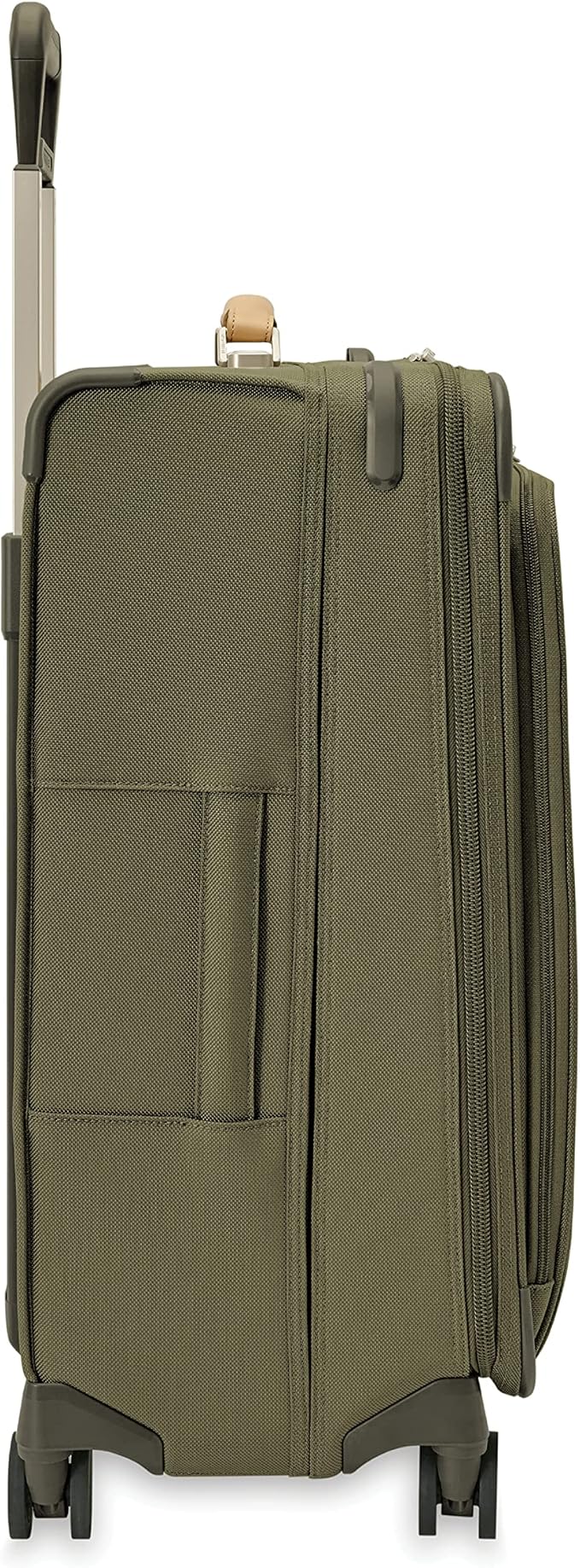 Briggs & Riley 26" Medium Expandable Spinner - Checked Luggage for Travel, Suitcases with Wheels, Softside Rolling Bag for Men & Women, Self-Repairing Zipper - Baseline Collection, Olive