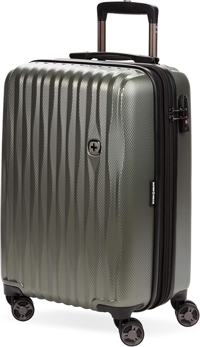 SwissGear 7272 Energie Expandable Hardside Luggage with Spinner Wheels and TSA Lock, Gunmetal, Carry-On 19-Inch