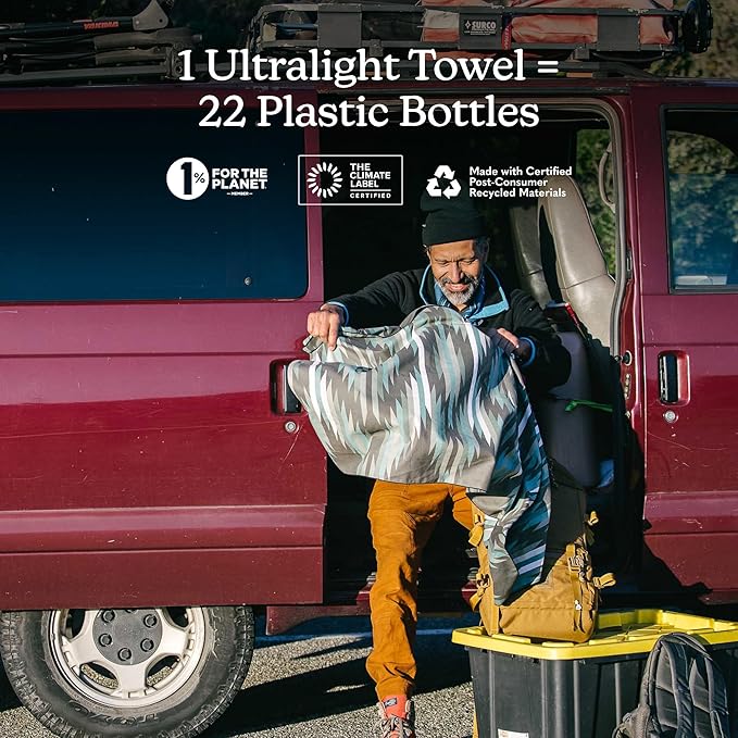 Nomadix Ultralight Towel - Quick Dry & Super Lightweight - Perfect As A Pack Towel to Save On Space - Made with Recycled Materials - Jackson Green - 30"x54"