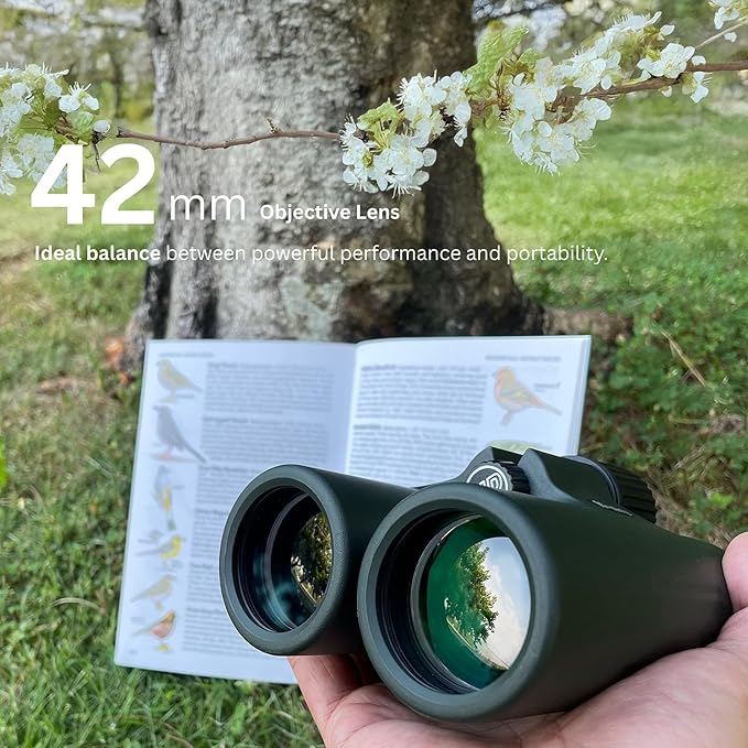 Hontry 8x42 Binoculars with IPX6 Waterproof Protection for Bird Watching, Hunting, Cruise Ship, Travel and Safari