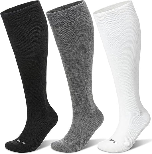 LEVSOX Merino Wool Compression Socks for Women & Men 20-30 mmHg Knee High Graduated Support Socks for Nurses Pregnancy Travel
